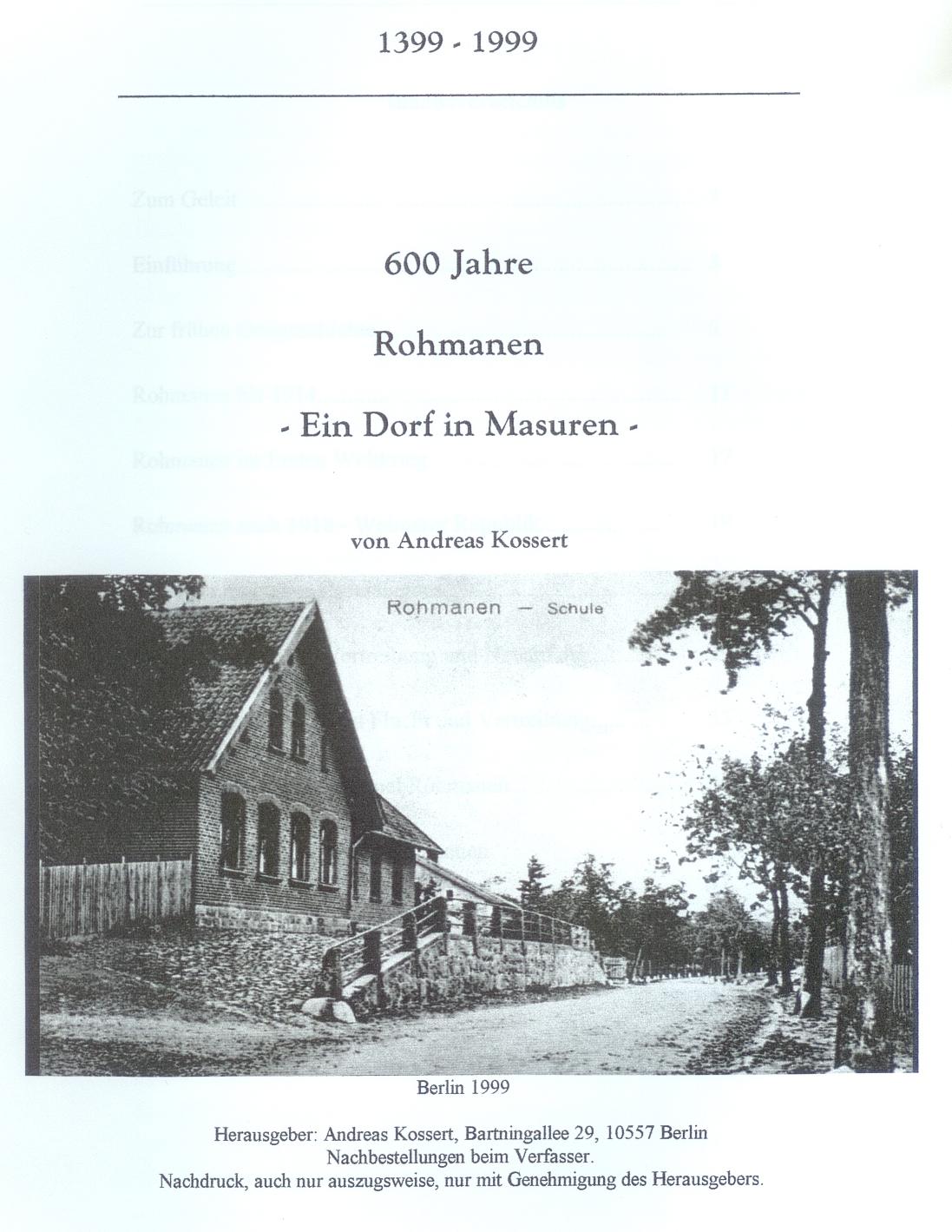 Rohmanen Dorfchronik - Titelblatt